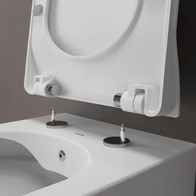 Creavit Elegant Kanalsız Beyaz Asma Klozet EG321, Creavit Elegant Duroplast Yavaş Kapak - 6
