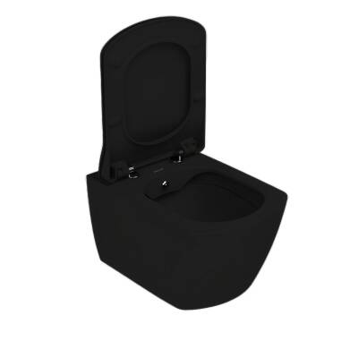 Creavit Elegant Kanalsız Kömür Karası Asma Klozet EG321-00KK00E, Creavit Elegant Duroplast Yavaş Kapak - 2