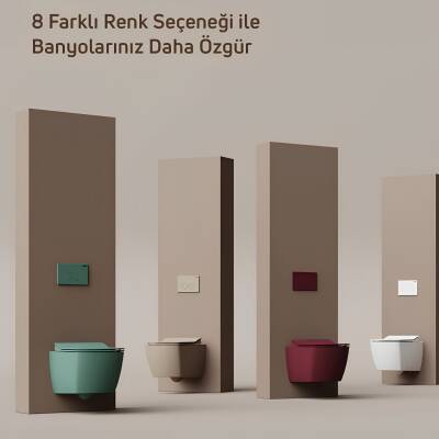 Creavit Elegant Kanalsız Kömür Karası Asma Klozet EG321-00KK00E, Creavit Elegant Duroplast Yavaş Kapak - 6