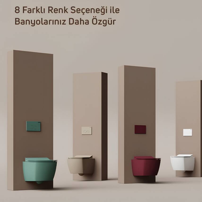 Creavit Elegant Kanalsız Mat Cappucino Asma Klozet EG321-00CM00E, Creavit Elegant Duroplast Yavaş Kapak - 6
