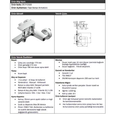 Creavit Faye Krom Banyo Bataryası FY2500 - 2