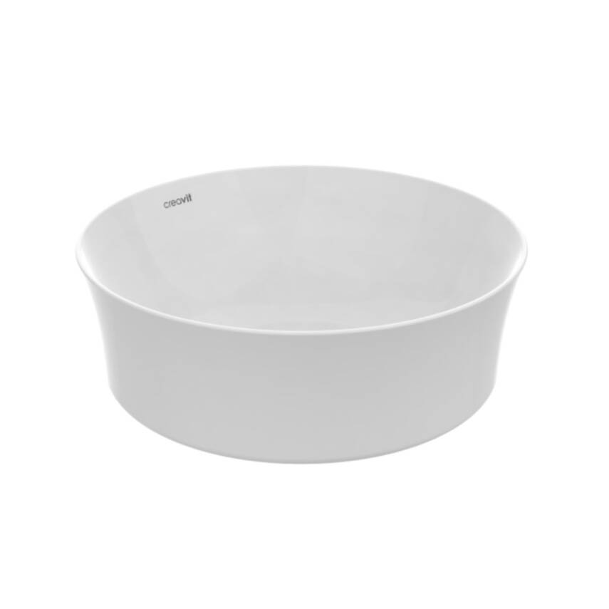 Creavit Fiore Oval Tezgâh Üstü Batarya Deliksiz Beyaz Lavabo 40x40 Cm FI140 - 6