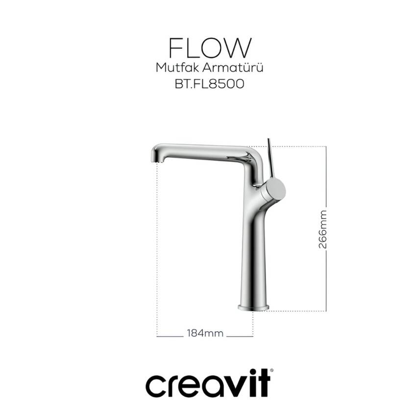 Creavit Flow Krom Eviye Bataryası FL8500 - 3