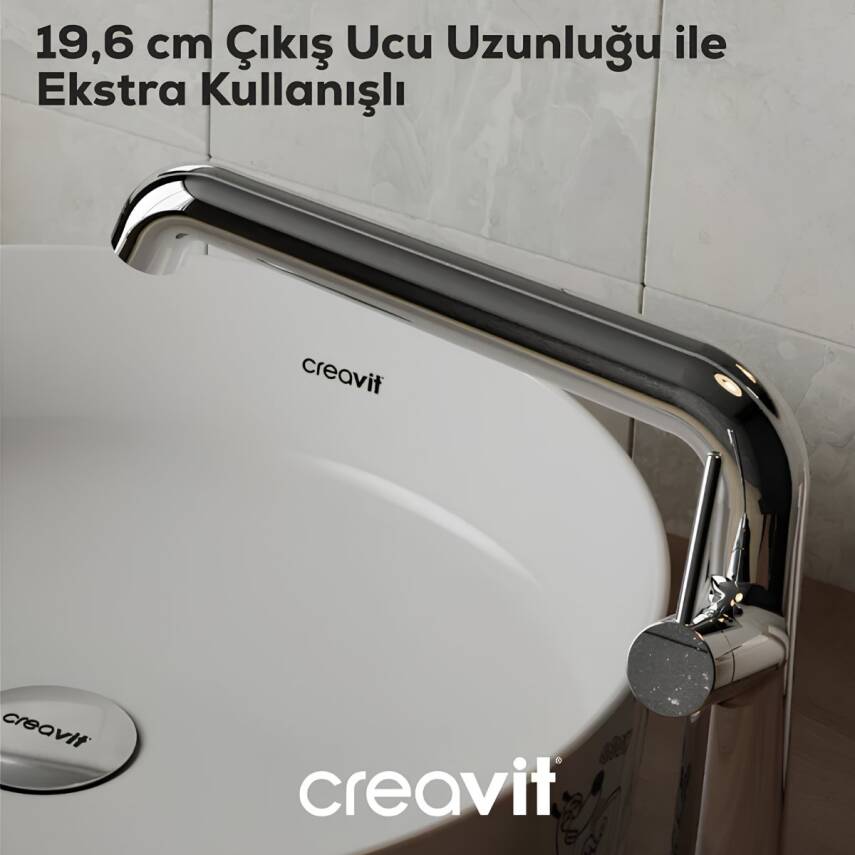 Creavit Flow Krom Lavabo-Banyo-Eviye Bataryası 3'lü Set FL1500-FL2500-FL8500 - 6