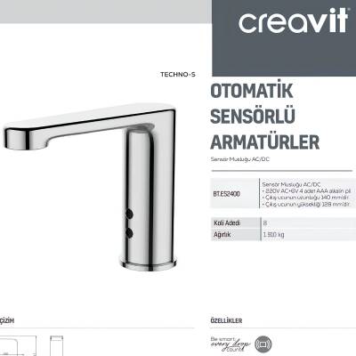 Creavit Fotoselli Lavabo Bataryası Tek Su Girişli ES2400 - 3