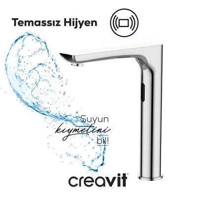 Creavit Fotoselli Uzun Lavabo Bataryası Tek Su Girişli ES6500