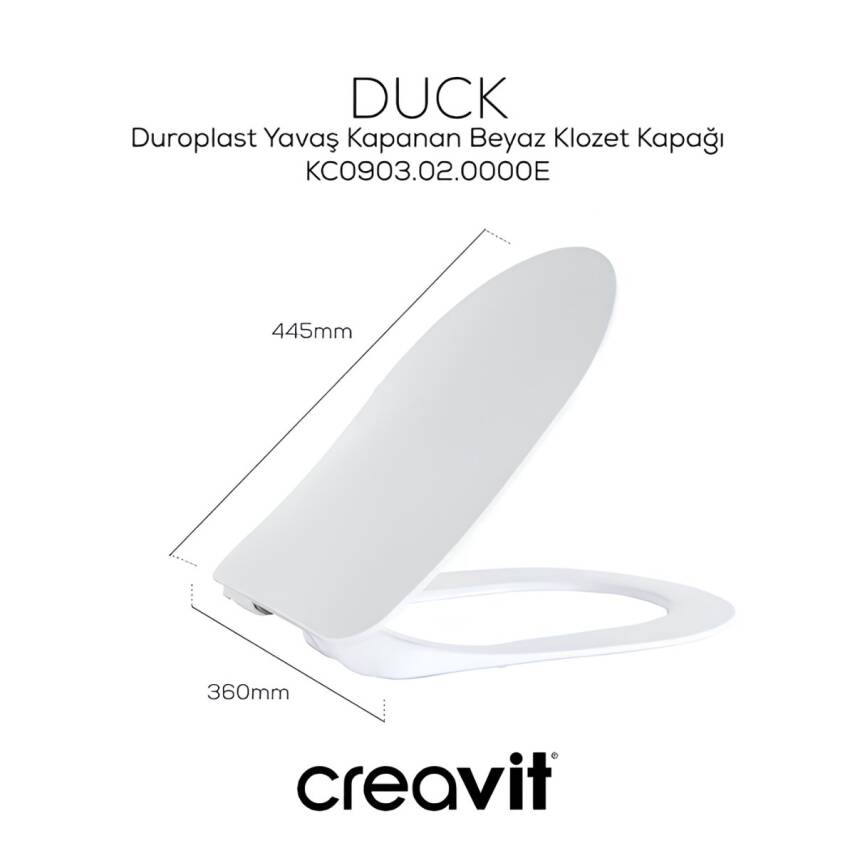 Creavit Free Beyaz Kanalsız Asma Klozet FE322, Duroplast Yavaş Kapak, Terra Gömme Rezervuar Set - 3