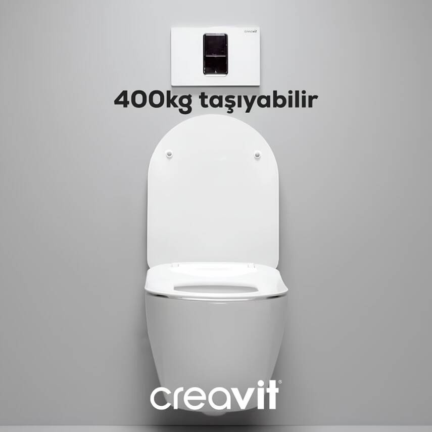 Creavit Free Kanallı Beyaz Asma Klozet FE320, Creavit Free Duck Duroplast Yavaş Kapak - 2