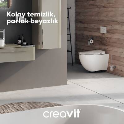 Creavit Free Kanallı Beyaz Asma Klozet FE320, Creavit Free Duck Yavaş Kapak