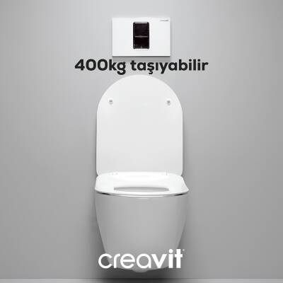 Creavit Free Kanallı Beyaz Asma Klozet FE320, Creavit Free Duck Yavaş Kapak - 2