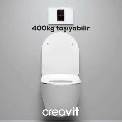 Creavit Free Kanalsız Beyaz Asma Klozet FE322, Creavit Free Duck Yavaş Kapak - 6