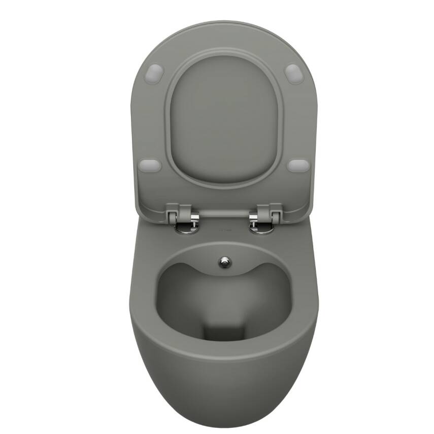Creavit Free Kanalsız Cool Grey Asma Klozet FE322, Creavit Free Duck Duroplast Yavaş Kapak - 2