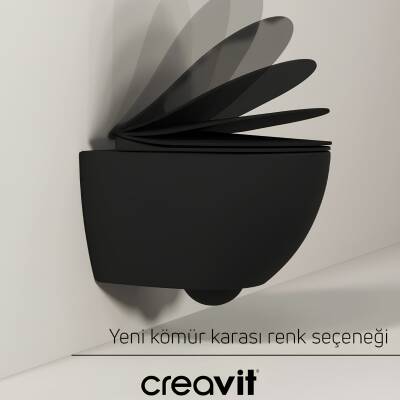 Creavit Free Kanalsız Kömür Karası Asma Klozet Set FE322, Creavit Kömür Karası Terra Gömme Rezervuar Seti - 2