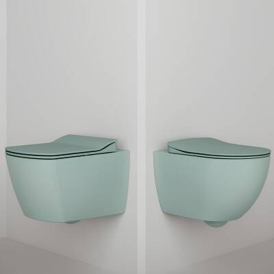 Creavit Free Kanalsız Nil Yeşili Asma Klozet FE322, Creavit Free Duck Duroplast Yavaş Kapak - 2