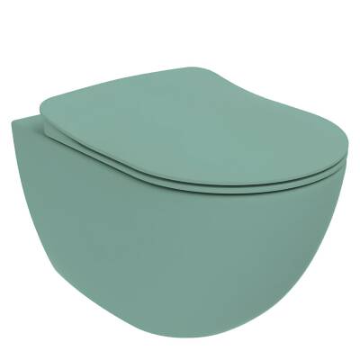Creavit Free Kanalsız Nil Yeşili Asma Klozet FE322, Creavit Free Duck Duroplast Yavaş Kapak - 3
