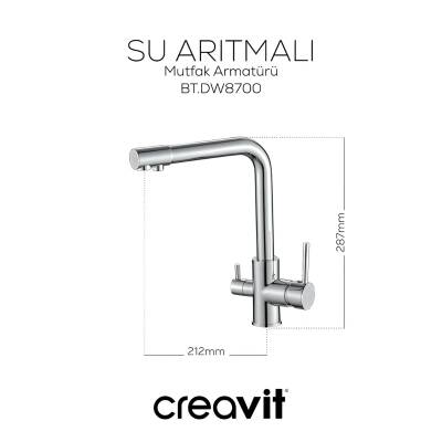 Creavit İçme Suyu Çıkışlı Krom Eviye Bataryası DW8700 - 2