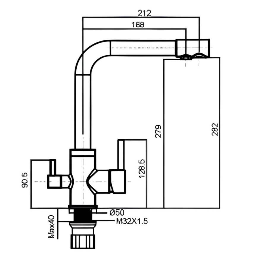 Creavit İçme Suyu Çıkışlı Krom Eviye Bataryası DW8700 - 4