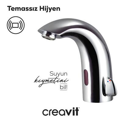Creavit Krom Fotoselli Lavabo Bataryası Çift Su Girişli AC/DC ES2210