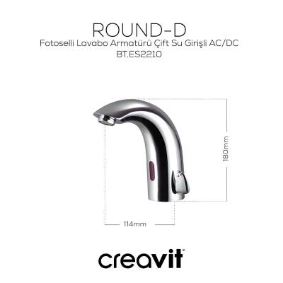 Creavit Krom Fotoselli Lavabo Bataryası Çift Su Girişli AC/DC ES2210 - 2