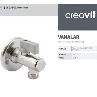 Creavit Kumlu Ara Musluk Filtreli 1/2 - 3/8 FA002