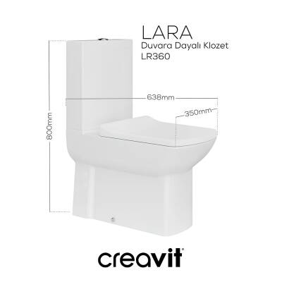 Creavit Lara Kanallı Beyaz Duvara Sıfır Klozet Takımı LR360, Creavit Lara Yavaş Kapak - 2
