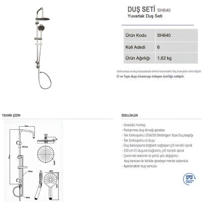 Creavit Liva Banyo Bataryası LV2500 ve Oval Tepe Duş Sistemi SH640 - 6
