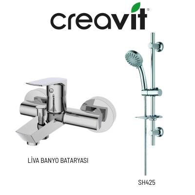 Creavit Liva Banyo Bataryası LV2500 ve Sürgülü El Duş Seti SH425