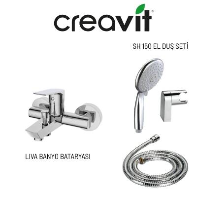 Creavit Liva Banyo Bataryası ve Mafsallı El Duş Seti 3F SH150