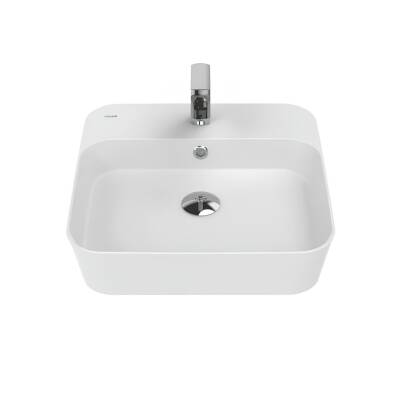 Creavit Loop Kare Tezgâh Üstü Batarya Delikli Beyaz Lavabo 45x45 Cm LP046 - 6