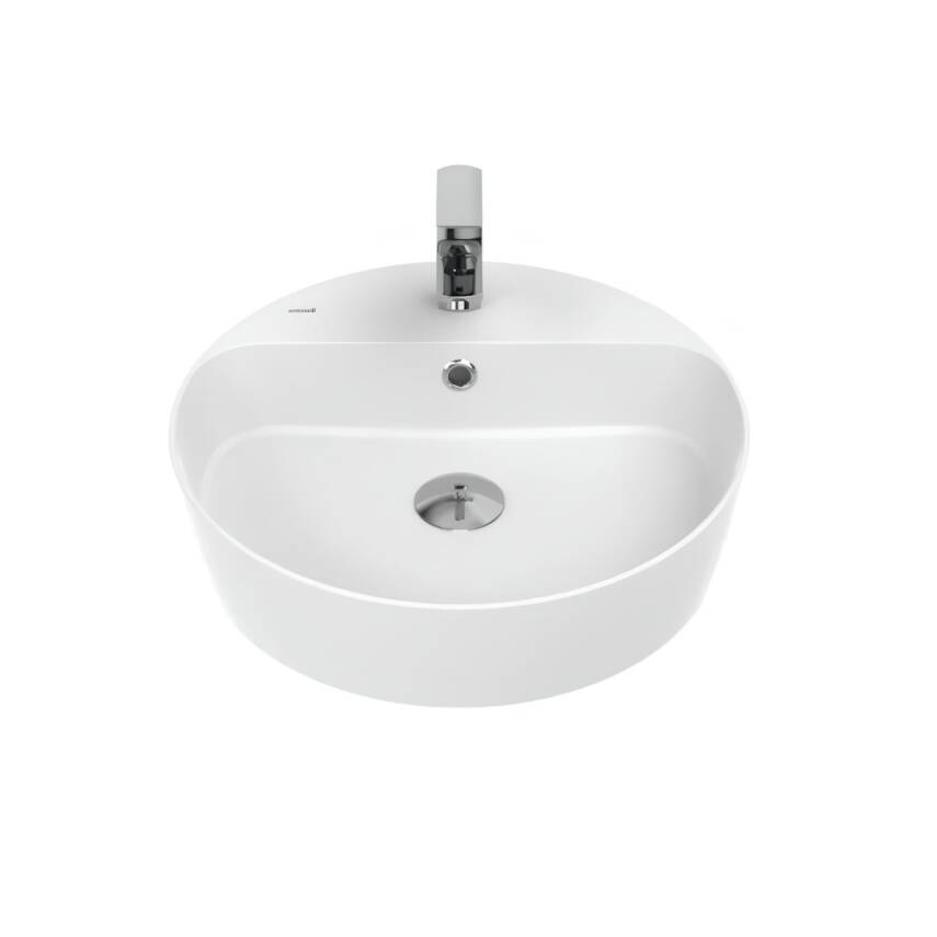 Creavit Loop Oval Tezgâh Üstü Batarya Delikli Beyaz Lavabo 45x45 Cm LP146 - 3