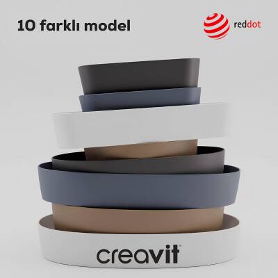 Creavit Loop Oval Tezgâh Üstü Batarya Delikli Beyaz Lavabo 45x45 Cm LP146 - 5