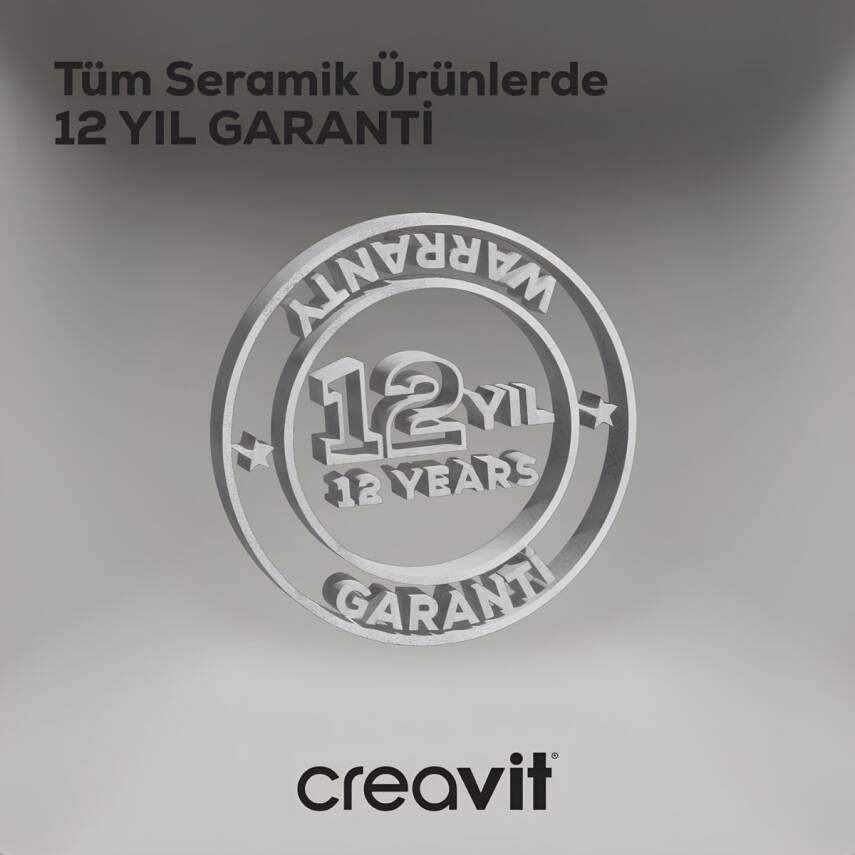 Creavit Loop Oval Tezgâh Üstü Batarya Delikli Beyaz Lavabo 45x45 Cm LP146 - 6