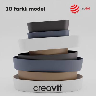 Creavit Loop Oval Tezgâh Üstü Batarya Delikli Beyaz Lavabo 60x45 Cm LP161 - 5