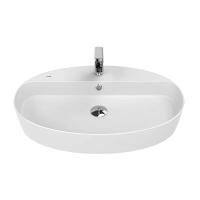 Creavit Loop Oval Tezgâh Üstü Batarya Delikli Beyaz Lavabo 70x45 Cm LP171 - 2