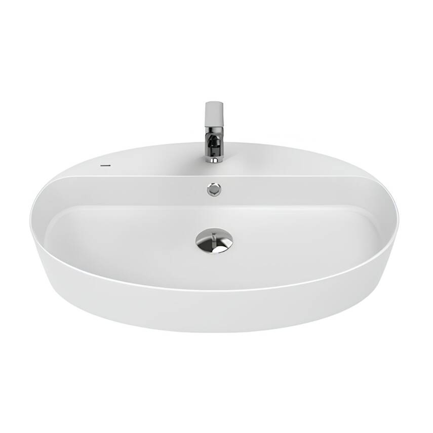 Creavit Loop Oval Tezgâh Üstü Batarya Delikli Beyaz Lavabo 70x45 Cm LP171 - 2