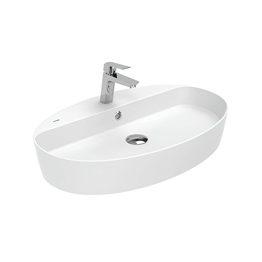 Creavit Loop Oval Tezgâh Üstü Batarya Delikli Beyaz Lavabo 70x45 Cm LP171 - 4