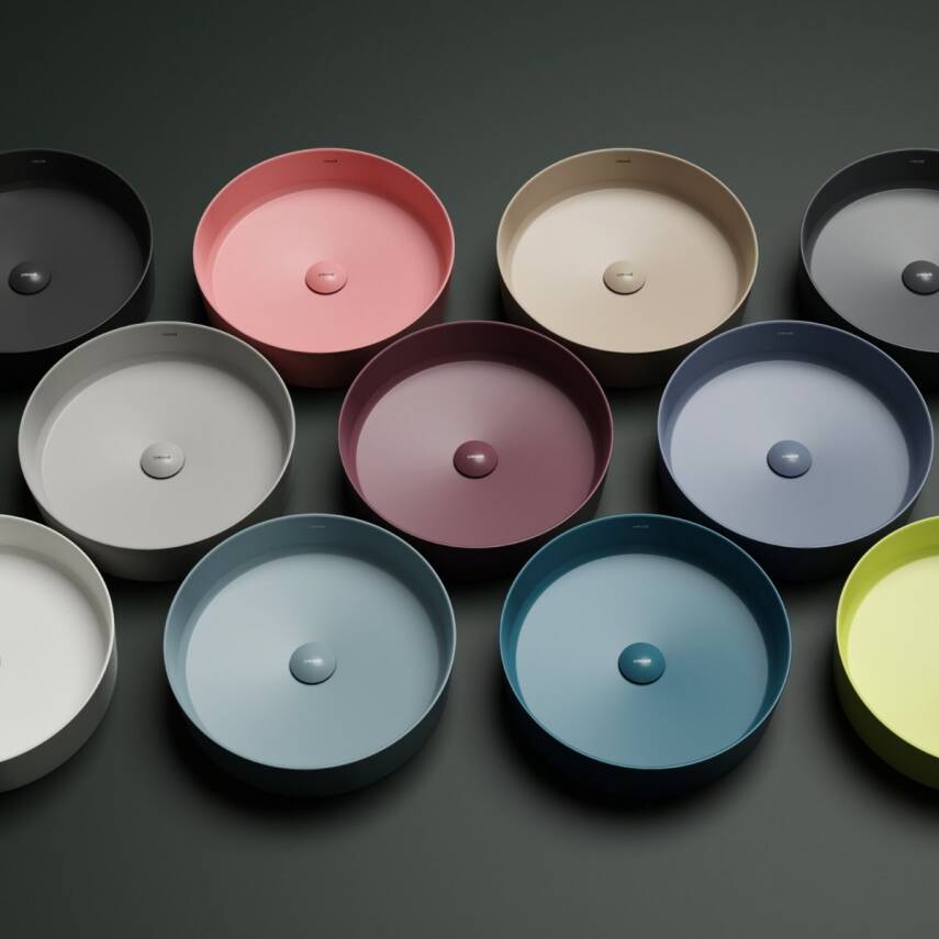 Creavit Loop Oval Tezgâh Üstü Batarya Deliksiz Beyaz Lavabo 45x45 Cm LP145 - 6