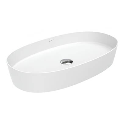 Creavit Loop Oval Tezgâh Üstü Batarya Deliksiz Beyaz Lavabo 70x40 Cm LP170 - 4