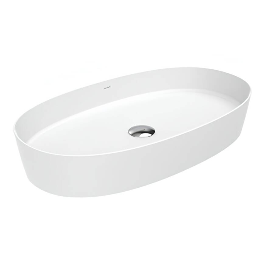 Creavit Loop Oval Tezgâh Üstü Batarya Deliksiz Beyaz Lavabo 70x40 Cm LP170 - 4