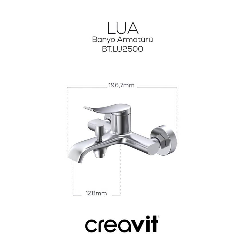 Creavit Lua Krom Lavabo-Banyo-Eviye Bataryası 3'lü Set LU1500-LU2500-LU8500 - 5