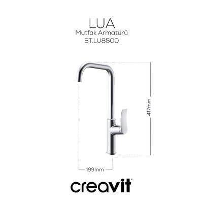 Creavit Lua Krom Lavabo-Banyo-Eviye Bataryası 3'lü Set LU1500-LU2500-LU8500 - 6