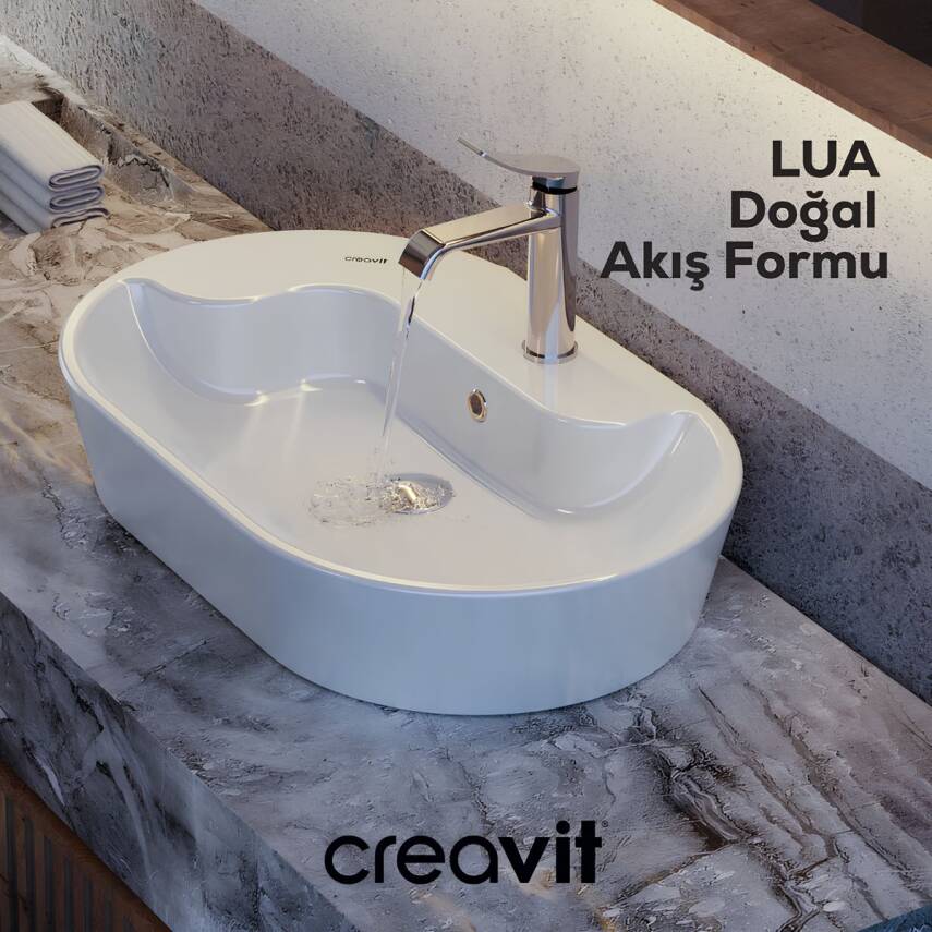 Creavit Lua Krom Lavabo-Banyo-Eviye Bataryası 3'lü Set LU1500-LU2500-LU8500 - 7