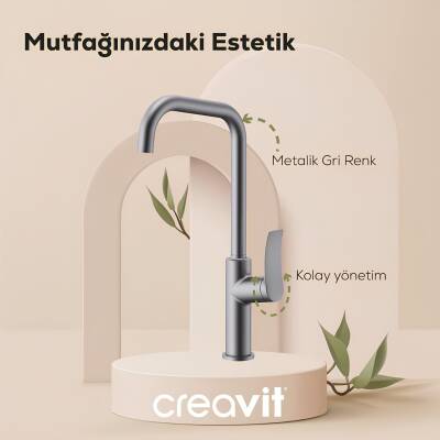 Creavit Lua Metalik Gri Eviye Bataryası LU8500GR - 3