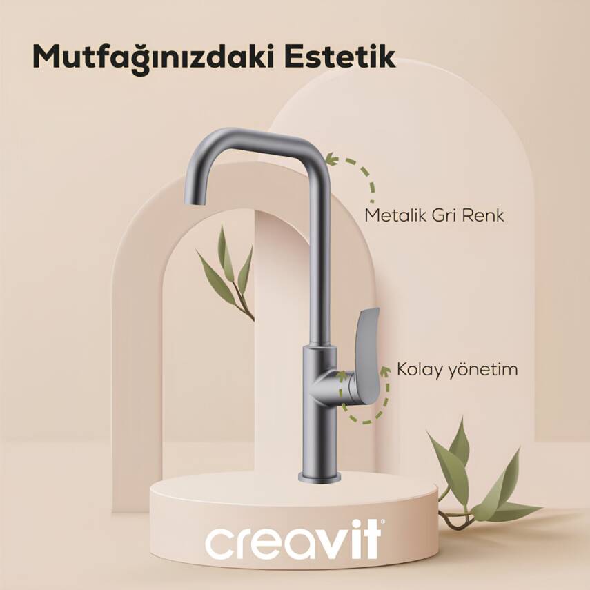 Creavit Lua Metalik Gri Eviye Bataryası LU8500GR - 3