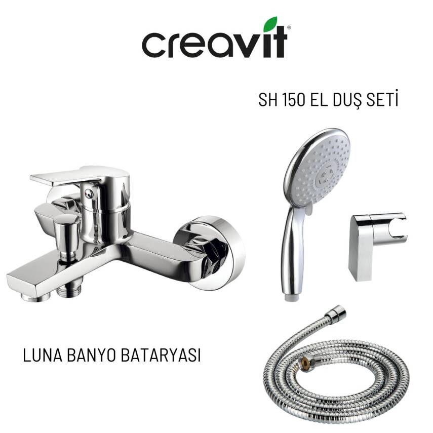 Creavit Luna Banyo Bataryası LN2500 ve Mafsallı El Duş Seti 3F SH150 - 1