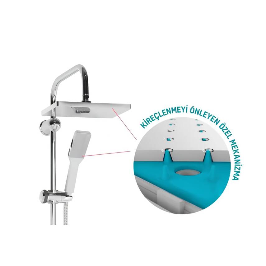Creavit Luna Krom Banyo Bataryası LN2500 ve Kare Tepe Duş Sistemi SH630 - 8