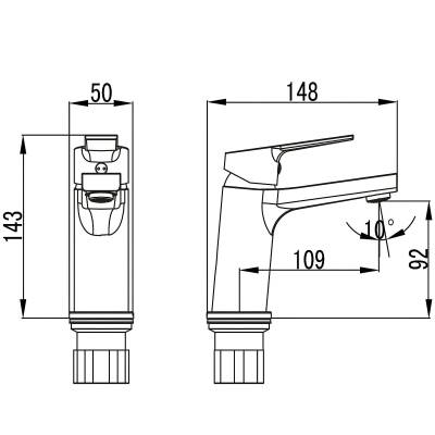 Creavit Luna Krom Lavabo-Banyo-Eviye Bataryası 3'Lü Set LN1500-LN2500-LN8500 - 5