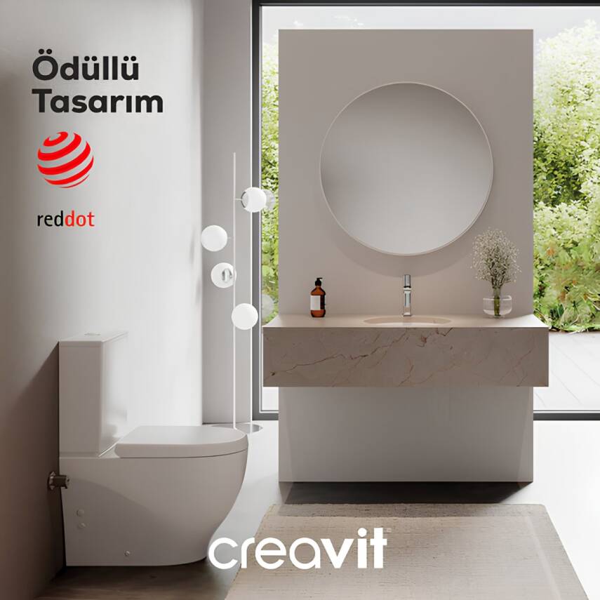 Creavit Mare Kanalsız Beyaz Duvara Sıfır Klozet Takımı MA361, Creavit Mare Duroplast Yavaş Kapak - 1