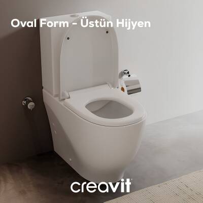 Creavit Mare Kanalsız Beyaz Duvara Sıfır Klozet Takımı MA361, Creavit Mare Duroplast Yavaş Kapak - 2