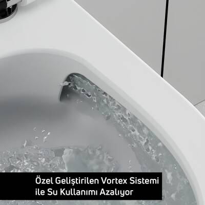 Creavit Ness Vortex Beyaz Asma Klozet NS323, Creavit Ness Duroplast Yavaş Kapak KC3403.01 - 7